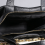 moderní kožené kabelky na rameno olivinka černé