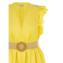Dlouhé moderní šaty žluté s opaskem CFC80109206003