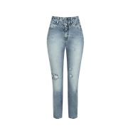 Dámské kvalitní džíny rovný střih modré Rinascimento CFC80107537003