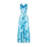 Dámské dlouhé květované šaty modré Rinascimento CFC80109114003