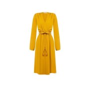 Dámské kvalitní  midi šaty žluté Rinascimento CFC80110009003