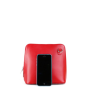 Italské kožené crossbody kabelky Vera Pelle  červená Milana přední strana s mobilem