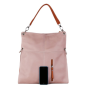 Kožené crossbody kabelky Italské růžové Fulvia přední strana s mobilem