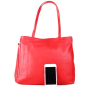 Levné italské dámské kožené kabelky rozmari červené