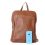 Levný kožený batoh a kabelka Vera Pelle  Navaro kamel
