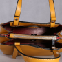 Trendové žluté kožené kabelky do práce merilin velké