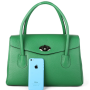 moderní kvalitní kožené kabelky crossbody Bergama zelená