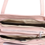 ružové kožené kabelky s 3 komorami na rameno luveti